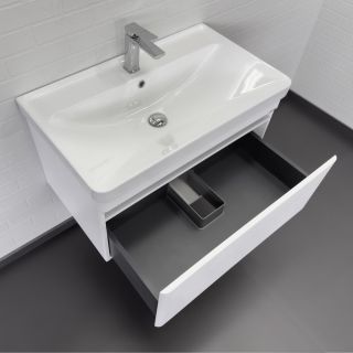 Тумба-умывальник Comforty подвесная Валдай-80П белая матовая с раковиной Comforty 4480